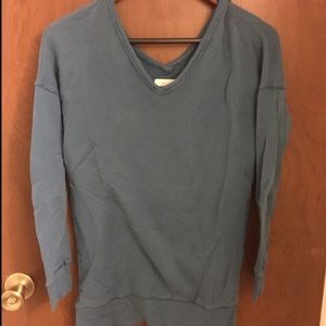 Aerie V-Back Teal Sweater